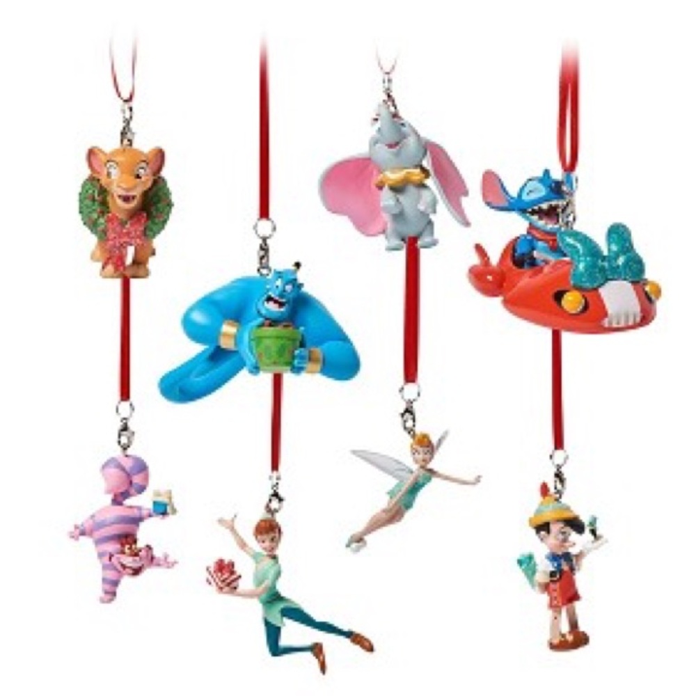 DISNEY CLASSICS MINI SKETCHBOOK RESIN CHRISTMAS ORNAMENT SET OF 8 NEW WITH BOX